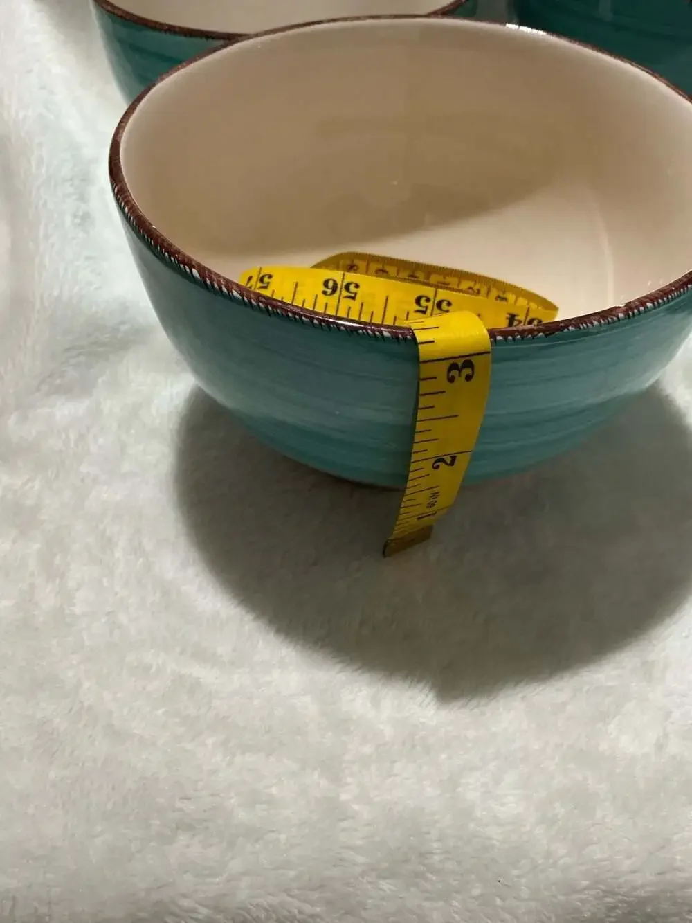 Royal Norfolk Turquoise Blue Swirl Bowls Set 5.5 Inch Stoneware